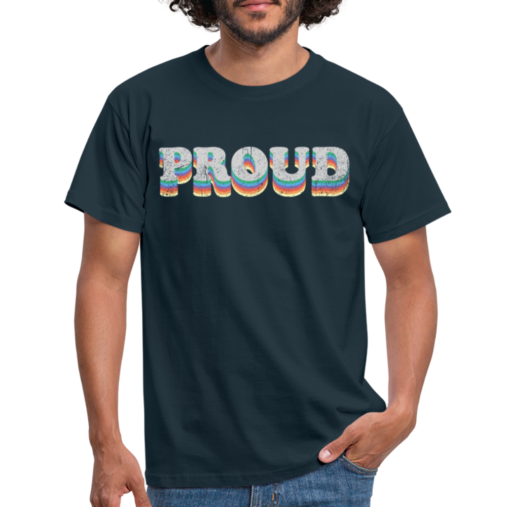 T-shirt herr - Proud - marinblå