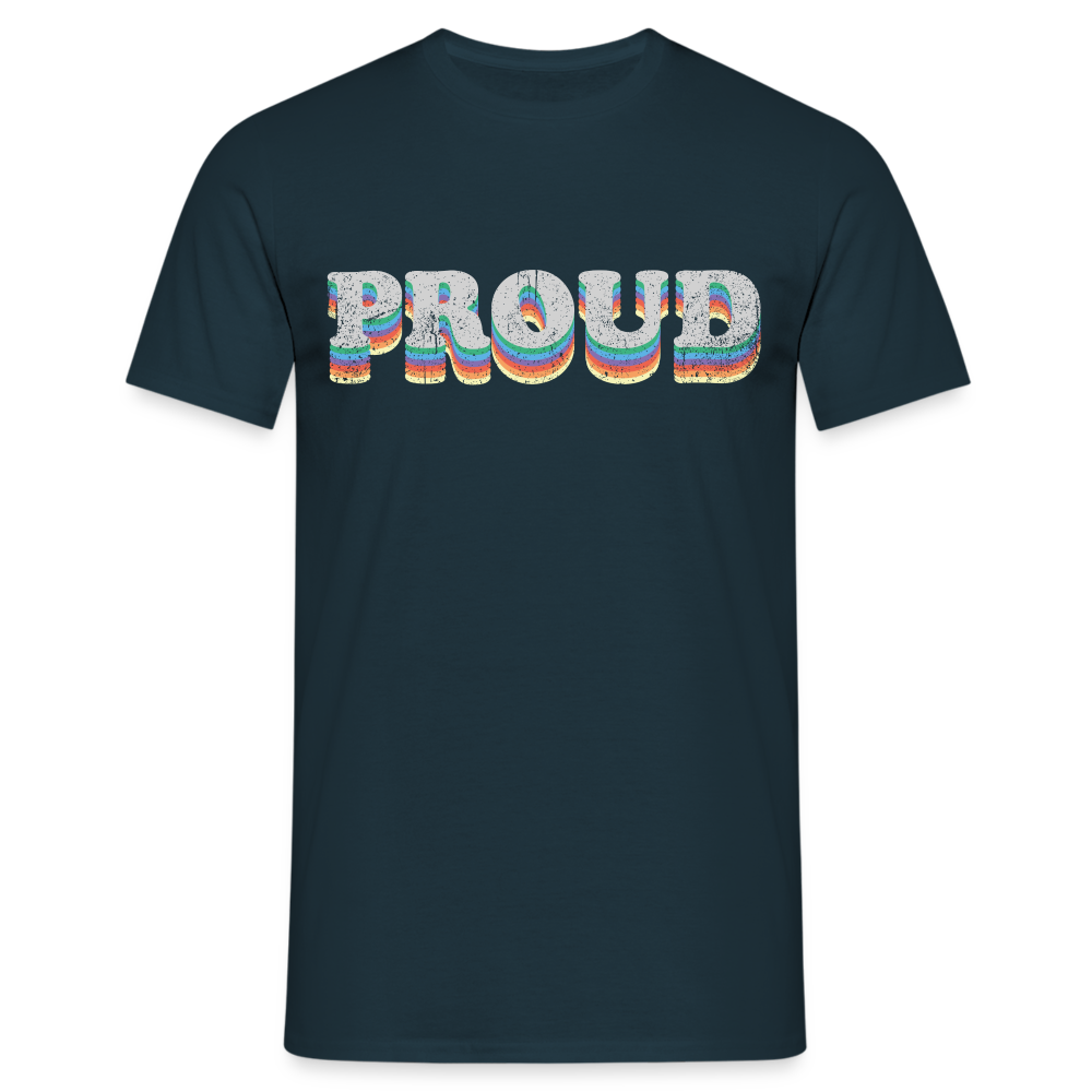 T-shirt herr - Proud - marinblå