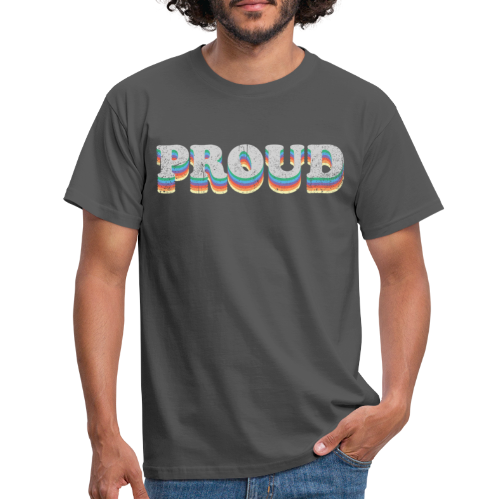 T-shirt herr - Proud - kolgrå