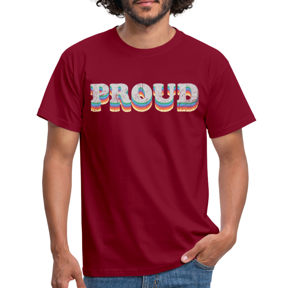 T-shirt herr - Proud - tegelröd